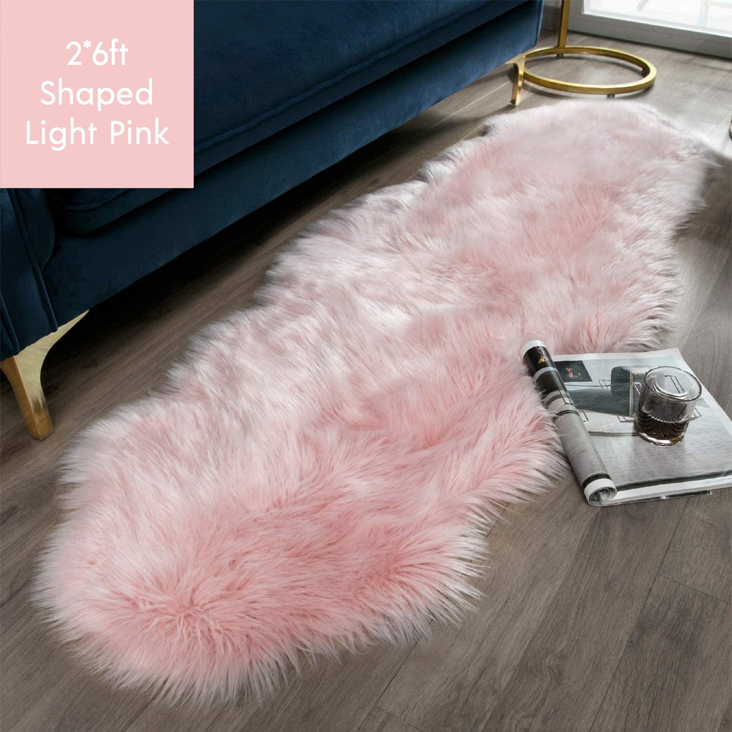 Ashler HOME DECO Ultra Soft Shaped Faux Sheepskin Fur Rug White Fluffy Area Rug Shag Rug Carpets for Bedroom Living Room - Provence Home Living Store