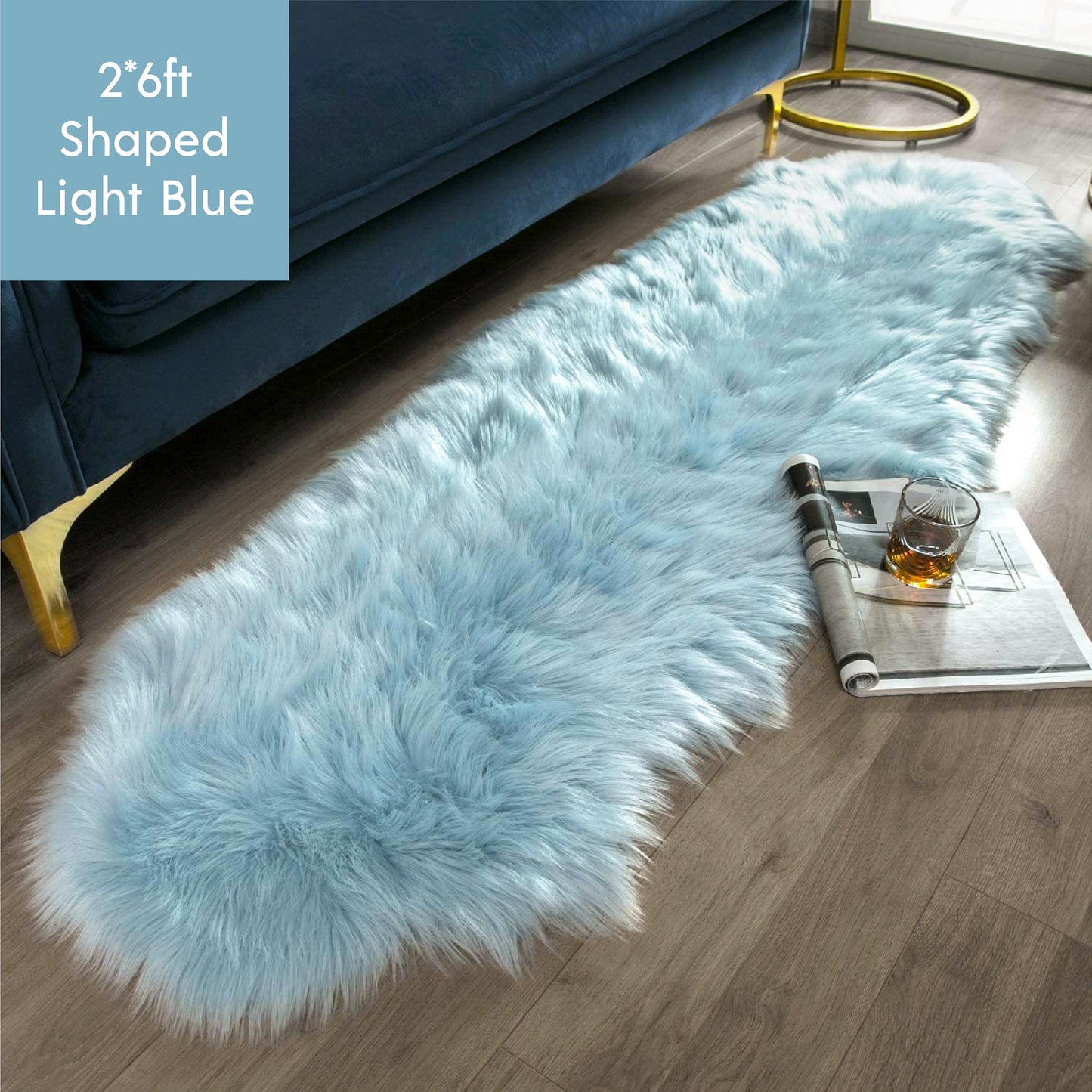 Ashler HOME DECO Ultra Soft Shaped Faux Sheepskin Fur Rug White Fluffy Area Rug Shag Rug Carpets for Bedroom Living Room - Provence Home Living Store