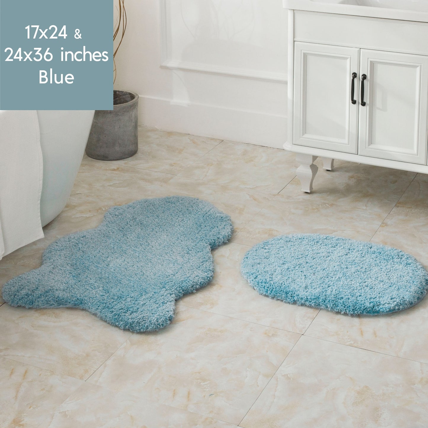 Ashler Bathroom Rug Non Slip Microfiber Bath Area Rugs, 2 Sets Water Absorbing Mat Ultra Soft Shower Rugs, Plush Runner Machine - Provence Home Living Store