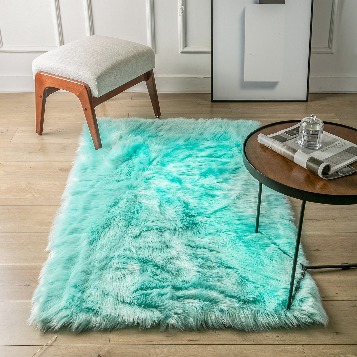 Ashler HOME DECO Ultra Soft Large Rectangle Faux Sheepskin Fur Rug White Fluffy Area Shag Rug Carpets for Bedroom Living Room - Provence Home Living Store