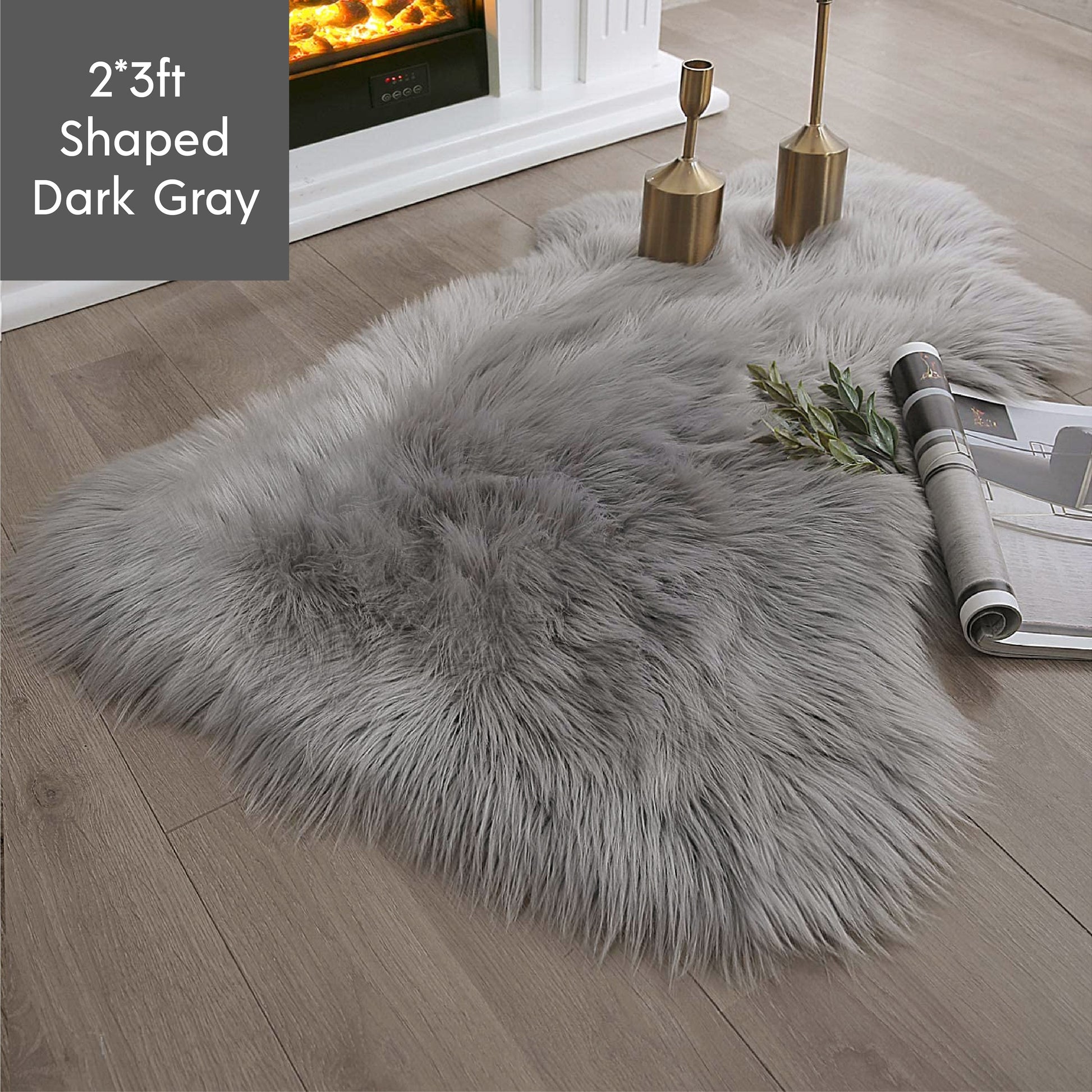 Ashler HOME DECO Ultra Soft Shaped Faux Sheepskin Fur Rug White Fluffy Area Rug Shag Rug Carpets for Bedroom Living Room - Provence Home Living Store