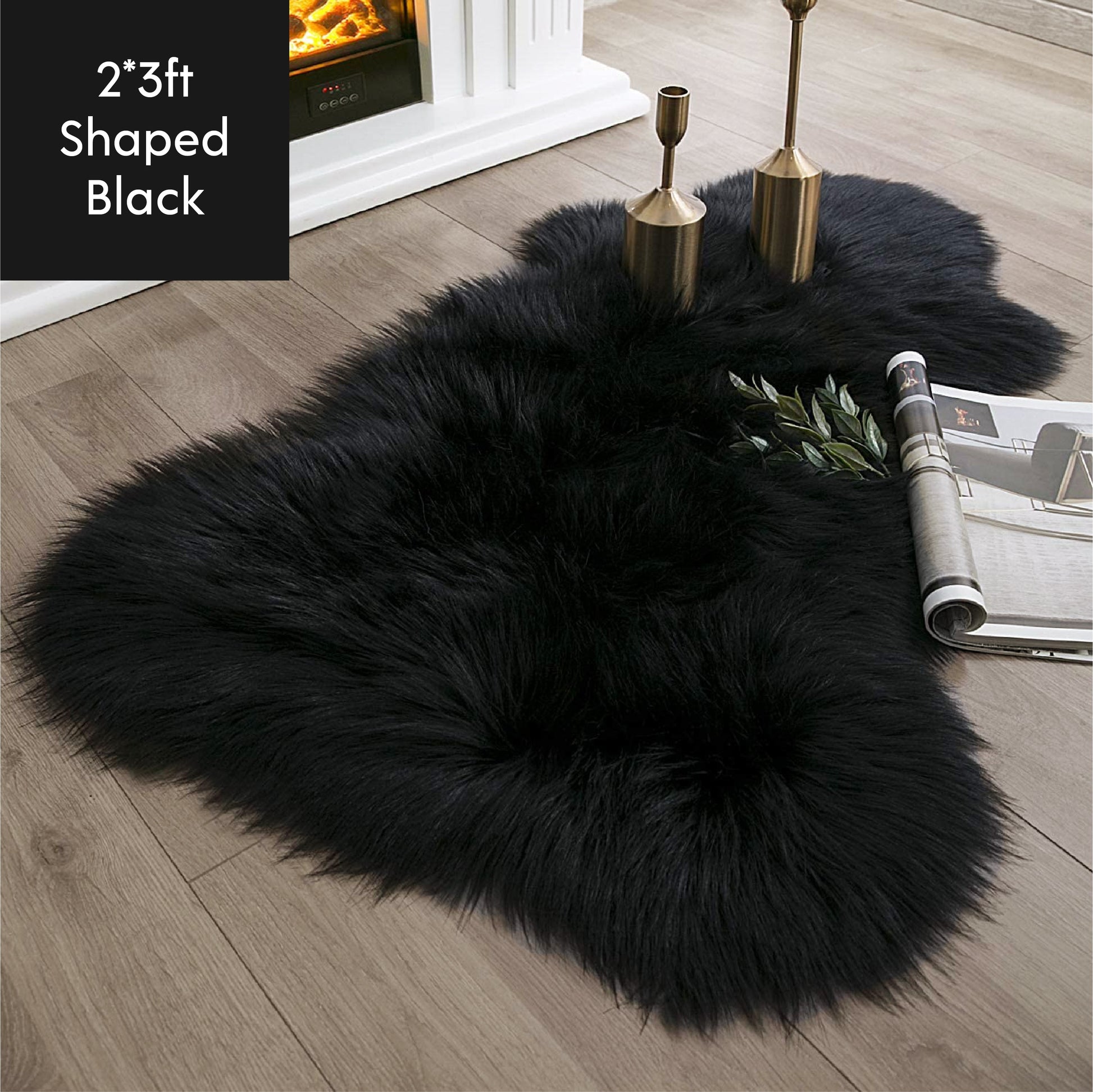 Ashler HOME DECO Ultra Soft Shaped Faux Sheepskin Fur Rug White Fluffy Area Rug Shag Rug Carpets for Bedroom Living Room - Provence Home Living Store