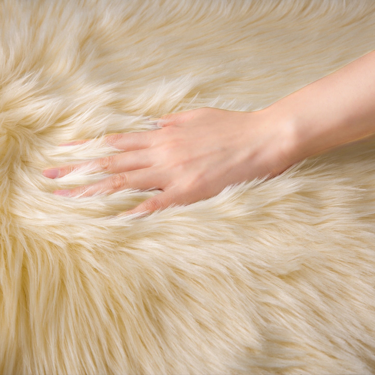 Ashler HOME DECO Ultra Soft Shaped Faux Sheepskin Fur Rug White Fluffy Area Rug Shag Rug Carpets for Bedroom Living Room - Provence Home Living Store