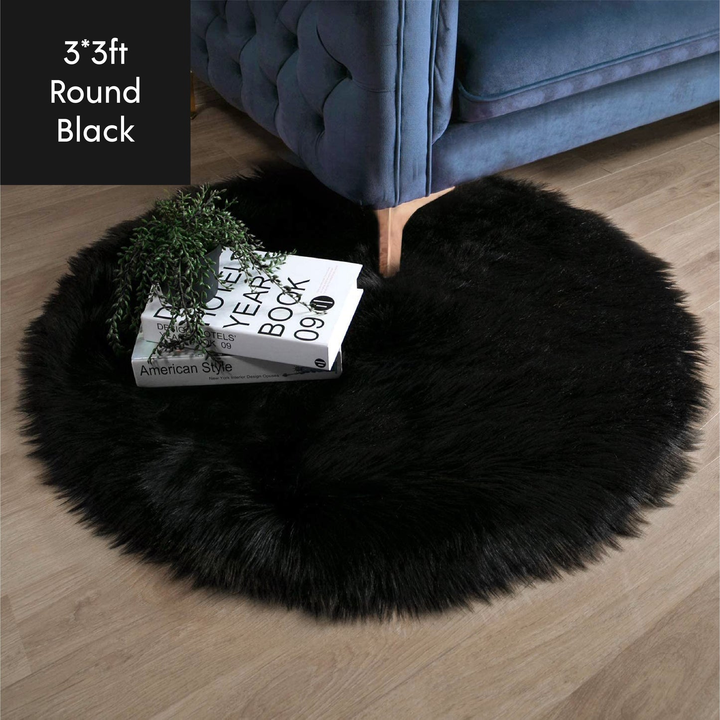 Ashler HOME DECO Ultra Soft Round Shaped Faux Sheepskin Fur Rug White Fluffy Area Shag Rug Carpets for Bedroom Living Room - Provence Home Living Store