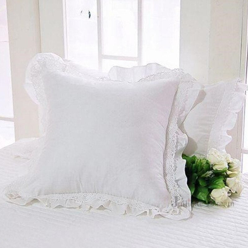 New pastoral Cushion cover European Lace ruffle pillow cover handmade bedding pillow pillowcase sofa cushion christmas pillow - Provence Home Living Store