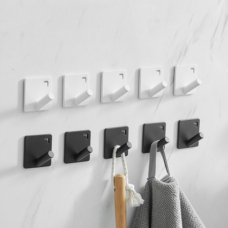 Punch Free Aluminum Hook Wall Door Storage Hooks Multi-Purpose Clothes Rack Hanger Towel Hooks For Home Bathroom Kitchen - Provence Home Living Store