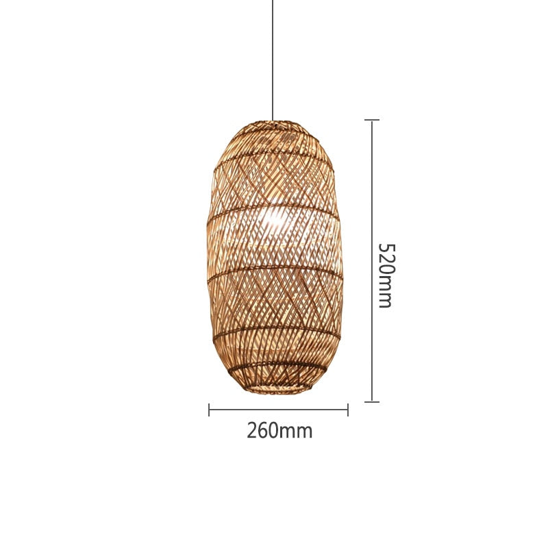 Natural Rattan Lamp Pendant light New Chinese Style Hand-woven Pendant Light for Living Room Hanging Luminaire Dining Room light - Provence Home Living Store