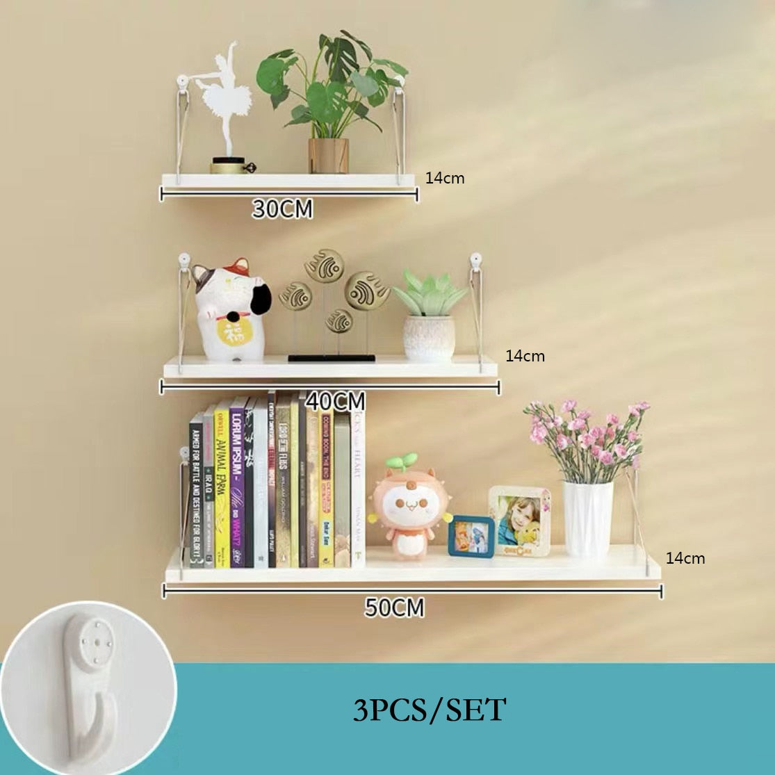 3PCS Wooden Wall Hanging Shelves Living Room Decor Display Stand Flower Pot Bookcase Holder Rack Bathroom Kitchen Storage Shelf - Provence Home Living Store