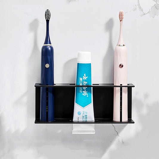 Wall Mounted Electric Toothbrush Holder Black Toothpaste Holder For Bathroom Shelf White Storage Rack For Home Drop Shipping - Provence Home Living Store