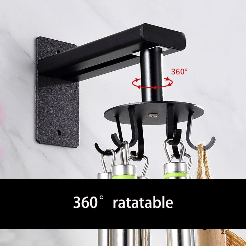 6/8Hooks Rotatable  Bathroom Gadgets Kitchen Products Hanging Storage Rack Hooks Kitchen Shelf Storage Rack - Provence Home Living Store