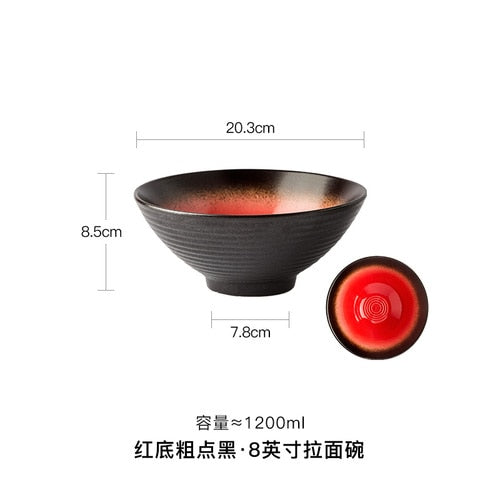 Japanese Ramen Bowl Ceramic Bowl Household Salad Bowl Creative Specialty Restaurant Tableware - Provence Home Living Store