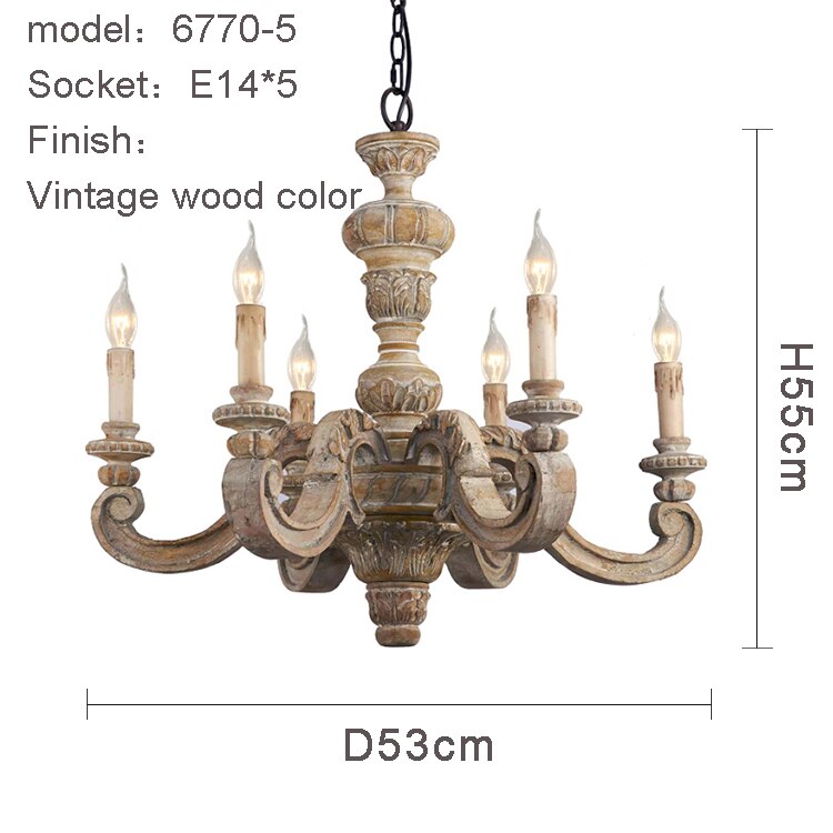 Vintage wooden/bedroom chandelier kitchen retro white chandeliers for living room nordic staircase dining room art deco lighting - Provence Home Living Store