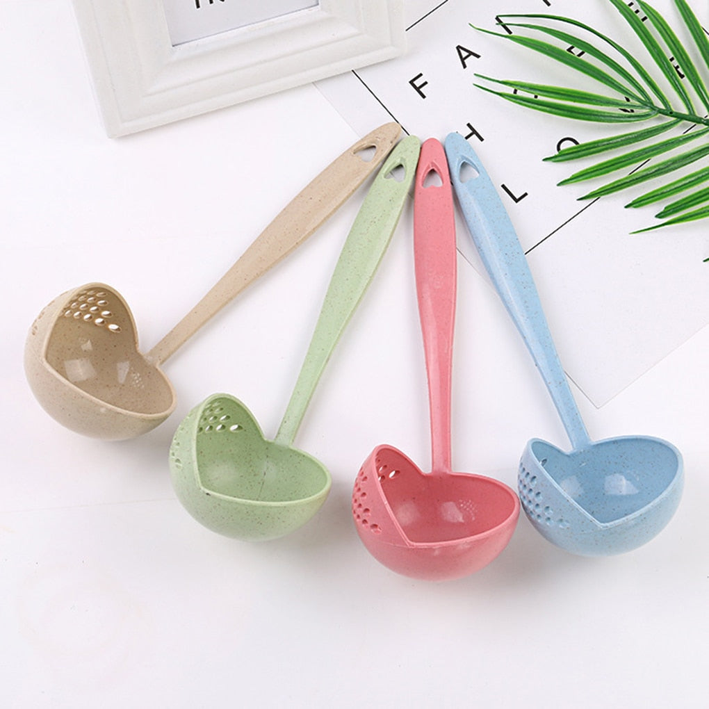 FenKicyen New Soup Spoon Long Handle Kitchen Strainer Solid Color Cooking Colander Kitchen Scoop Plastic Tableware Colander Hot - Provence Home Living Store