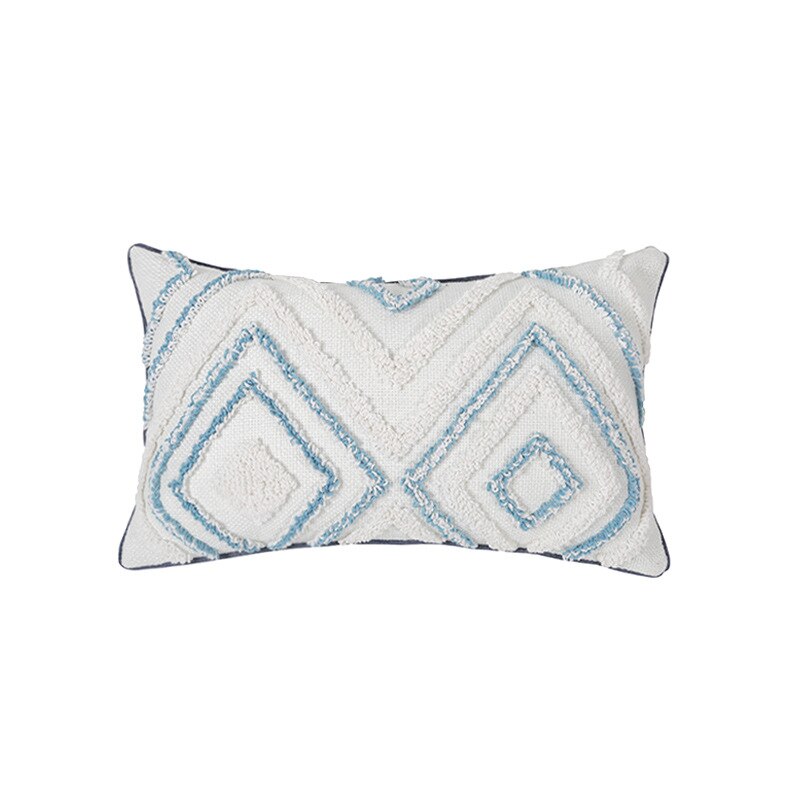 Home deocor cushion cover Light Blue Pillow Cover 45x45cm/30x50cm Tufted Diamond for Living room Bed Room Sofa Bed Chair Couch - Provence Home Living Store