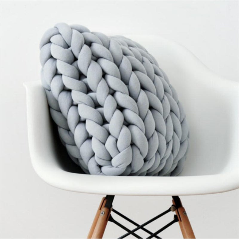 Square Chunky Wool Pillow Handmade Knitting Cushions INS Nordic Braided Cushion For Kids Room Decoration Sofa Bed Throw Pillows - Provence Home Living Store