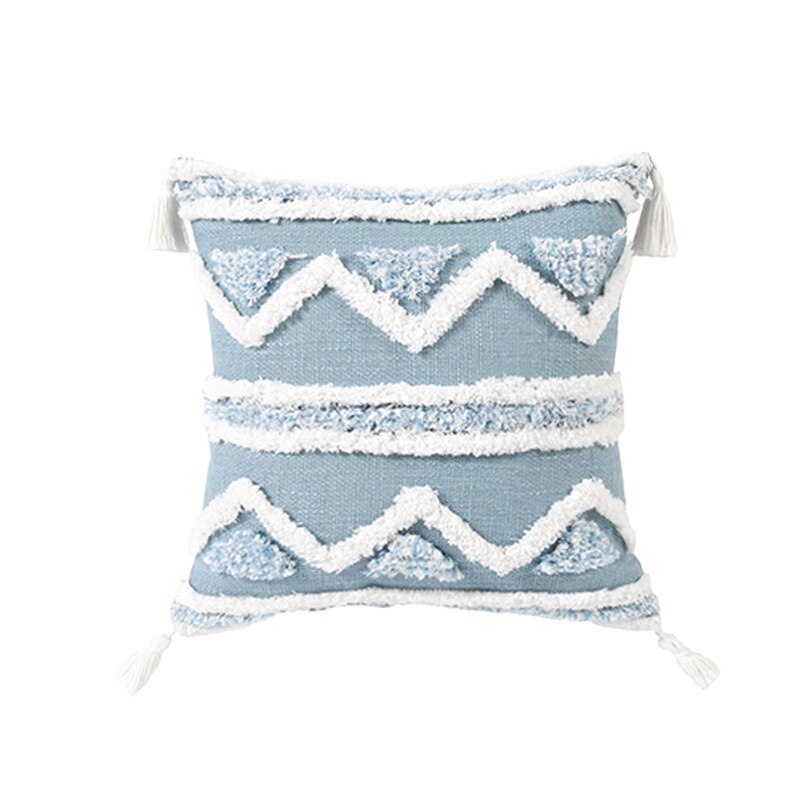 Home deocor cushion cover Light Blue Pillow Cover 45x45cm/30x50cm Tufted Diamond for Living room Bed Room Sofa Bed Chair Couch - Provence Home Living Store