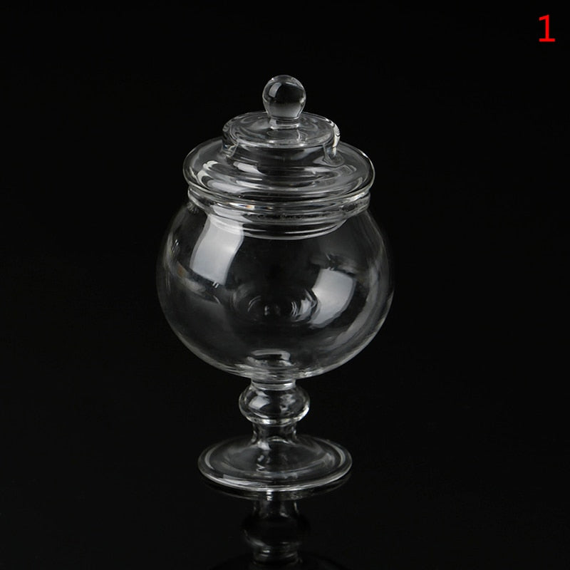 1/12 Scale Pretend Toy Dollhouse Miniature Glass Candy Jar Simulation Candy Bottle Model Toy For Home Kitchen Decor - Provence Home Living Store