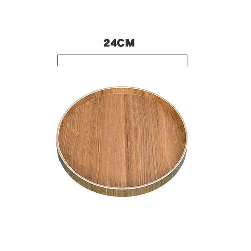 Japanese Style Round Tray Food Serving Plate Wood Snack Deseert Plate Teaboard Natural Tea Food Server Dishes Drink Platter WF - Provence Home Living Store