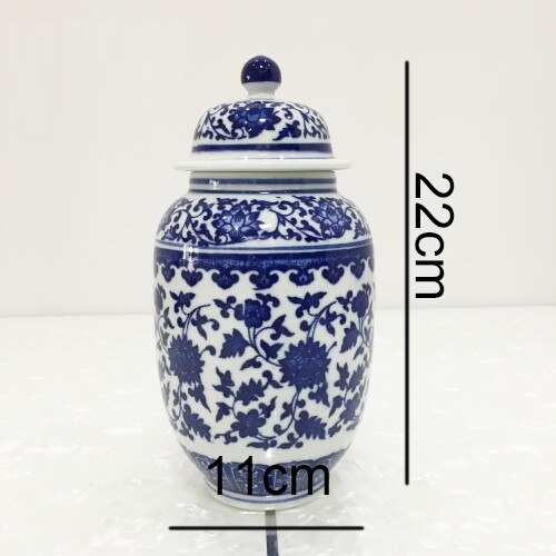 New Ceramic Tea Pot Blue and White Porcelain Decoration of Tea Coffee Beans Sealed Storage Tank Classical Household Storage Tank - Provence Home Living Store