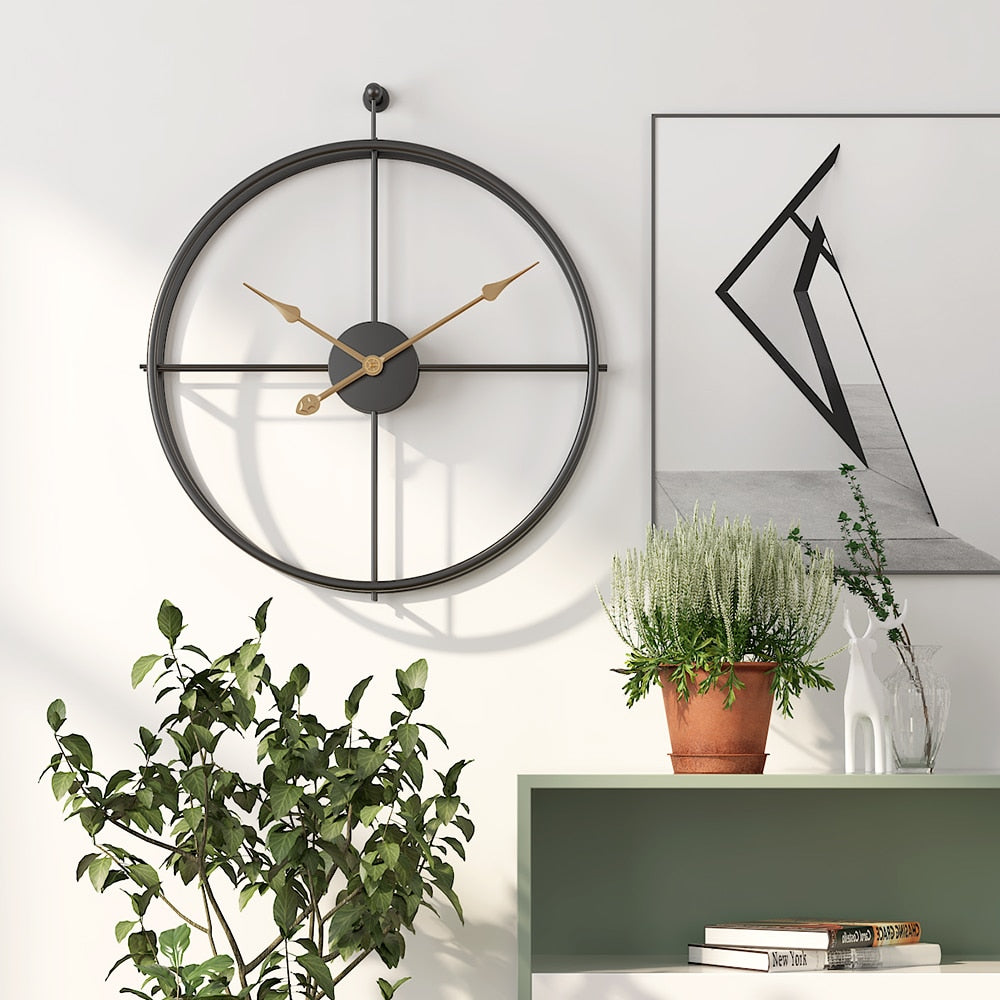 Nordic Luxury Large Wall Clock Modern Design Living Room Kitchen Wall Clock Battery Operated Iron Personality Clocks Home Decor - Provence Home Living Store