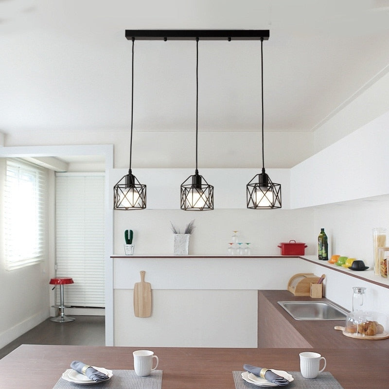 American Rustic Industrial Pendant Lights Kitchen Island Lamp Cafe Hanging Light Modern Lighting Fixtures Nordic Minimalist Lamp - Provence Home Living Store