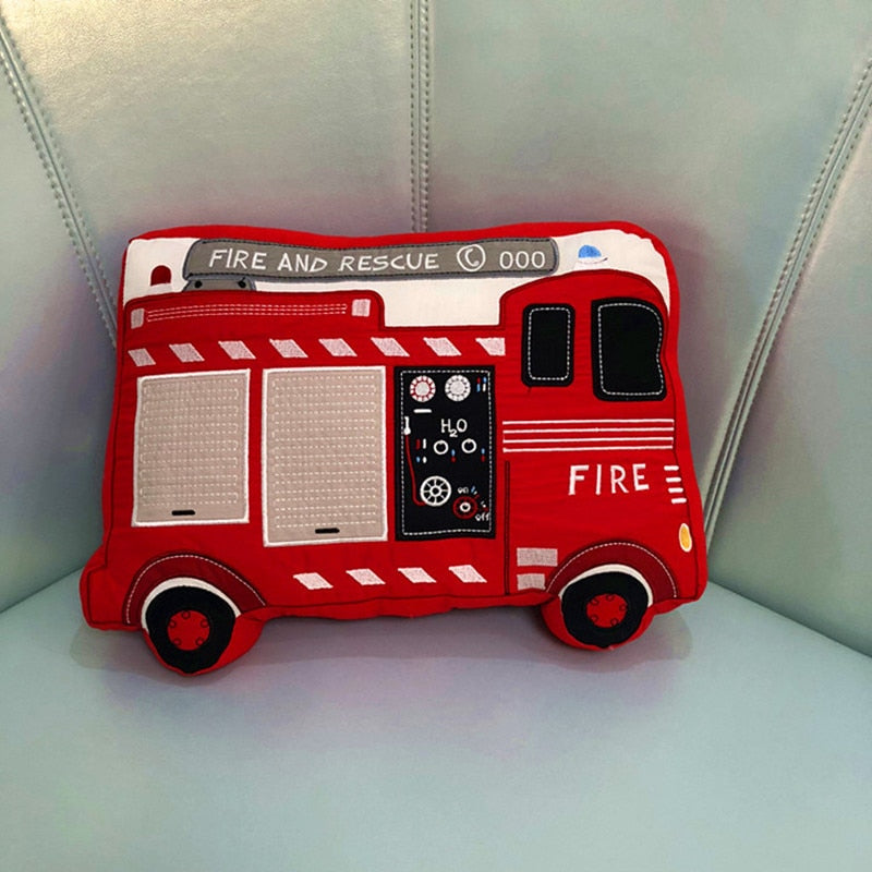 Fashion Fire truck design cushion quality Embroidery children car cushions cotton boy backrest pillow stereo stuffed bed pillows - Provence Home Living Store