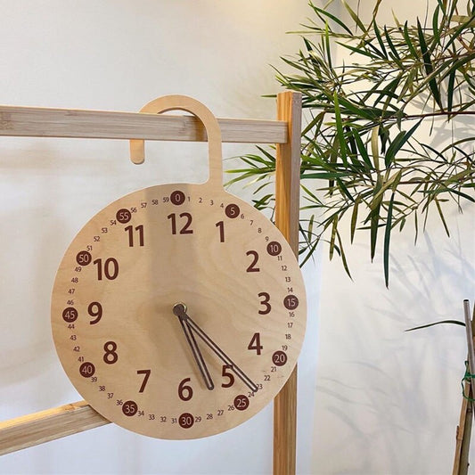 INS Nordic Wooden Wall Clock Hanging Ornaments Wood Table Digital Mute Clocks Furnitures Homestay Bedroom Home Decor Photo Props - Provence Home Living Store