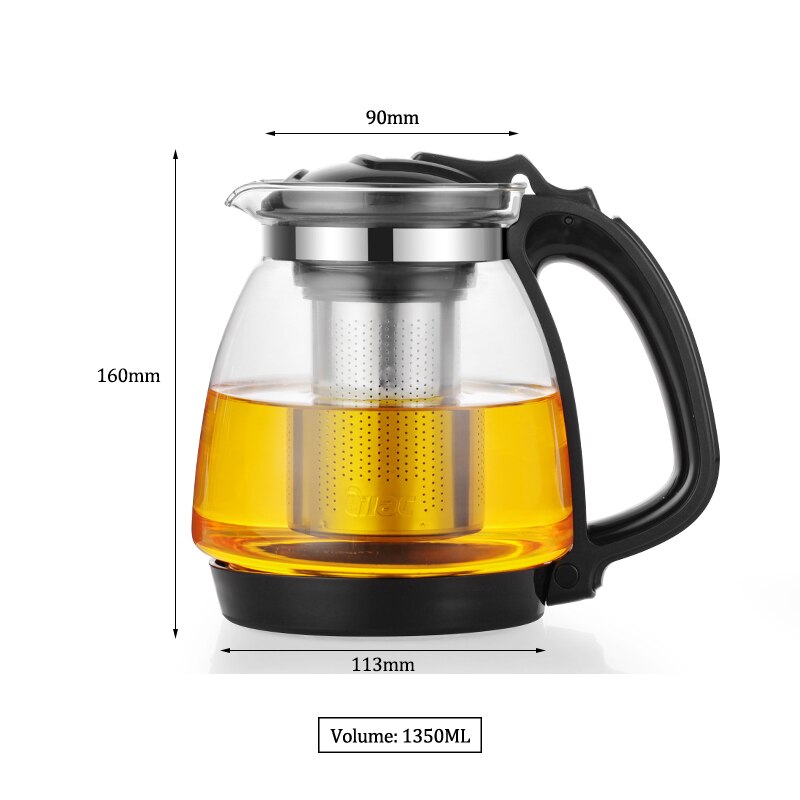 Premium Teapot with Infuser Fashion Tea Kettle  Loose Leaf Tea Maker 1.35L &amp; 2.0L Glass Leaf Tea Kettle NOT Stovetop Safe - Provence Home Living Store