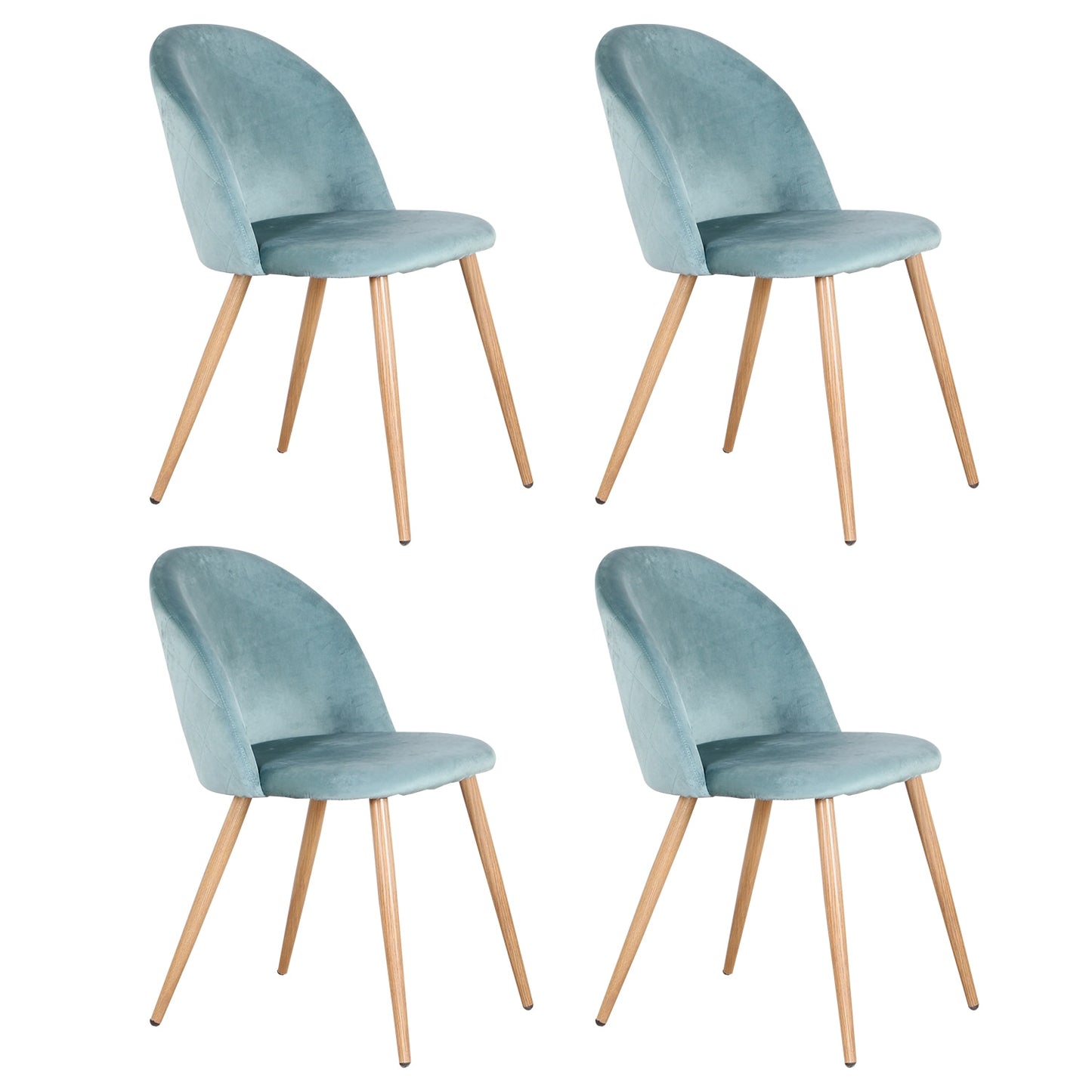 A Set Of 4 Dining Chairs With Soft Velvet And Metal Feet Suitable for Kitchen Dining Room Living Room Lounge(Pink/Green/Blue)) - Provence Home Living Store