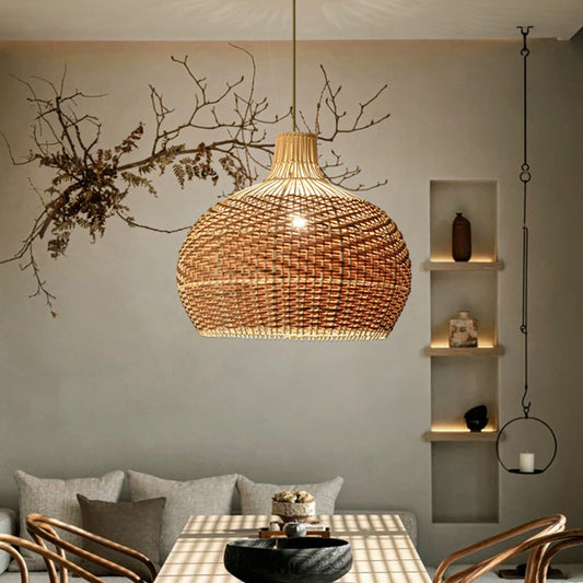 New Color Matching  Rattan Lamp Vintage Pendant Light Fixtures Retro Hanglamp Dining Room Decor Restaurant Suspension Luminaire - Provence Home Living Store