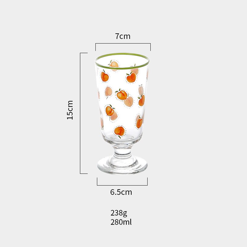 Clear Bar Drinking Goblet Korean Phnom Penh Cute Printed Glass Cup French Romantic Shorty Ice Cream Cup Dessert Mojito Wine Cup - Provence Home Living Store