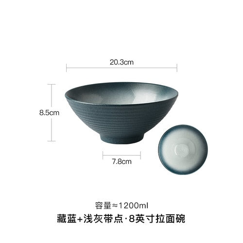 Japanese Ramen Bowl Ceramic Bowl Household Salad Bowl Creative Specialty Restaurant Tableware - Provence Home Living Store