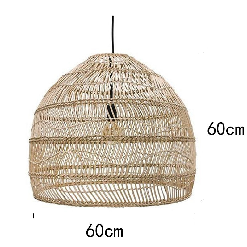 Natural Rattan Lamp Pendant light New Chinese Style Hand-woven Pendant Light for Living Room Hanging Luminaire Dining Room light - Provence Home Living Store