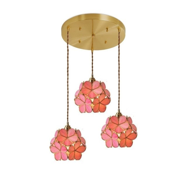 IWHD Nordic Flower Copper Pendant Lighting Fixtures Bedroom Dinning Living Room Glass LED Pendant Light Fixtures Luminaria - Provence Home Living Store