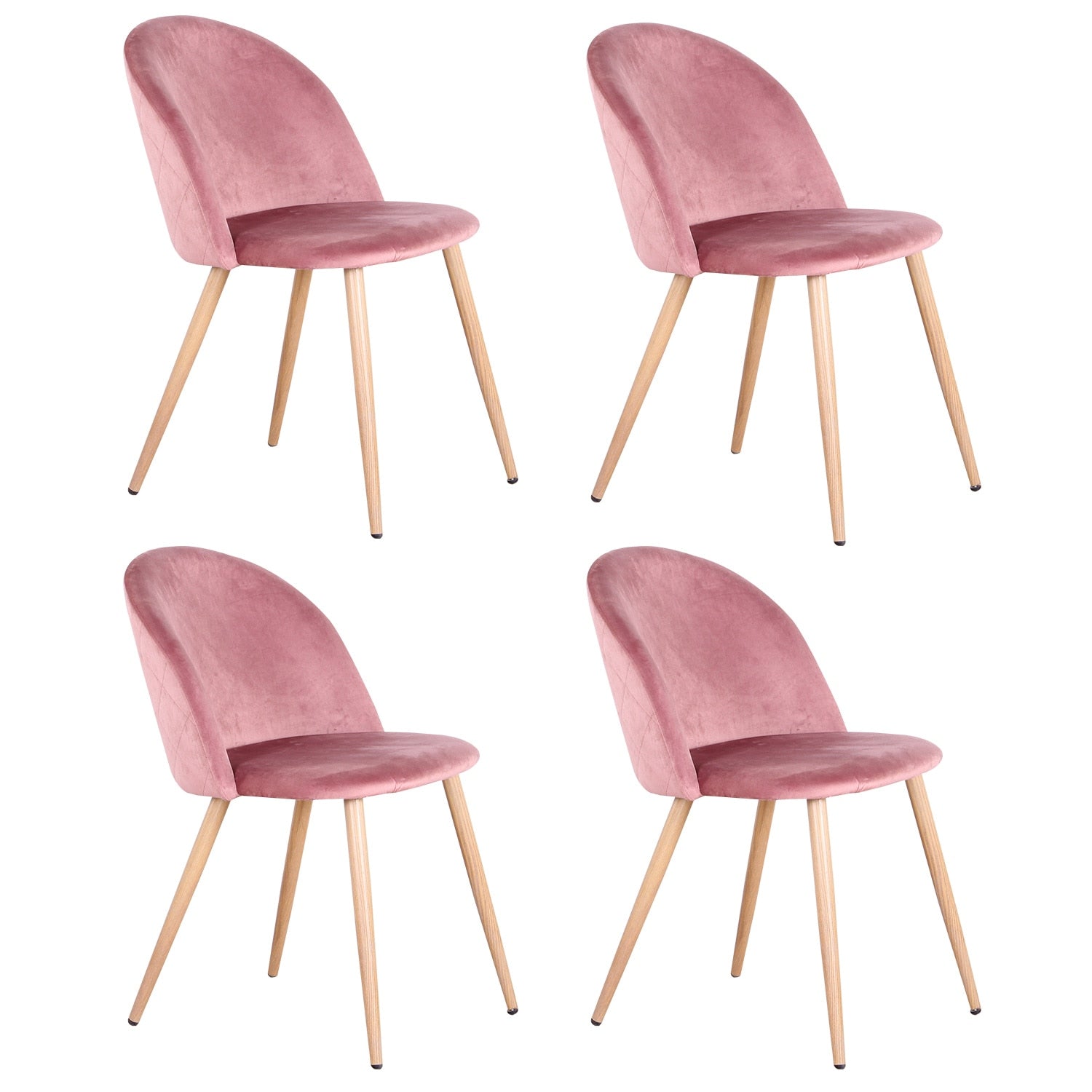 A Set Of 4 Dining Chairs With Soft Velvet And Metal Feet Suitable for Kitchen Dining Room Living Room Lounge(Pink/Green/Blue)) - Provence Home Living Store