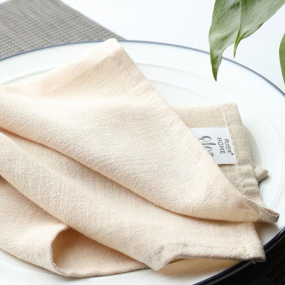 6PCS Classic Style Kitchen Soft Tea Towels,Linen Cotton Dinner Napkins,Dinning Table Washable Reusable Tableware Cloth Placemats - Provence Home Living Store