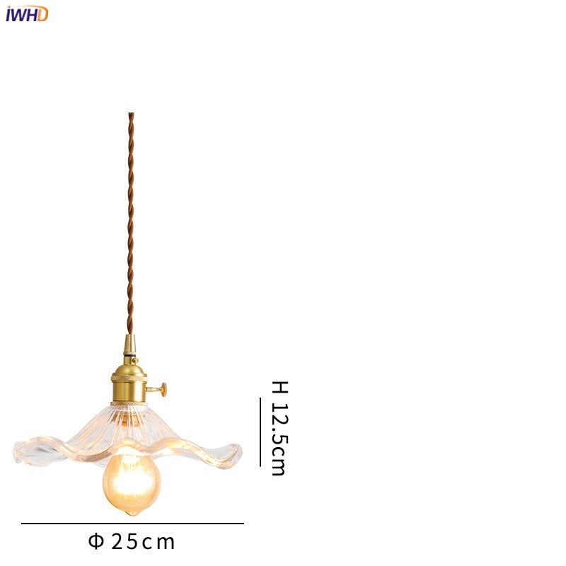 IWHD Nordic Style Simple LED Pendant Light Fixtures Bedroom Living Room Bar Colorful Glass Copper Hanging Lamp Lights Edison - Provence Home Living Store