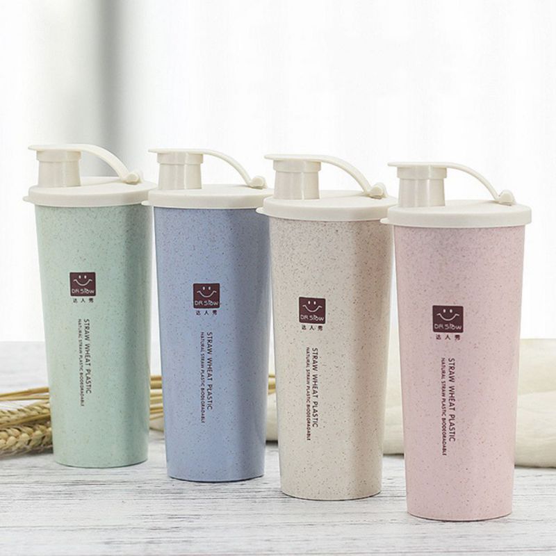 Wheat Straw Water Bottle Straight Mouth Sport Water Bottle Kitchen Single-layer Wheat Fragrance Carry-on Cup For Home Office Car - Provence Home Living Store