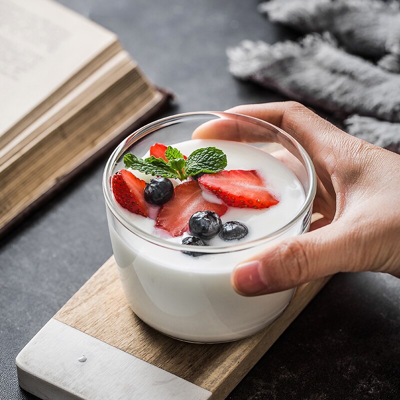 250ml Yogurt Pudding Collins Glass Tea Milk Dessert Cup High Temperature Resistant Water Bottle Home Bar Drinkware Crystal Mugs - Provence Home Living Store