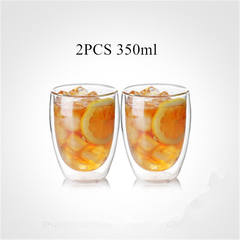 6Pcs Double Layers Wall Glass Insulated Milk Coffee Mug Cup Heat Resistant Healthy Drink Tea Mugs Transparent Drinkware - Provence Home Living Store