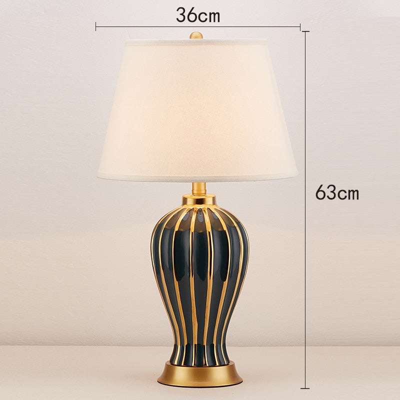 Light Luxury Post Modern American Style Ceramic Table Lamp for Bedroom Bedside Lamp European Style Living Room Lamps - Provence Home Living Store