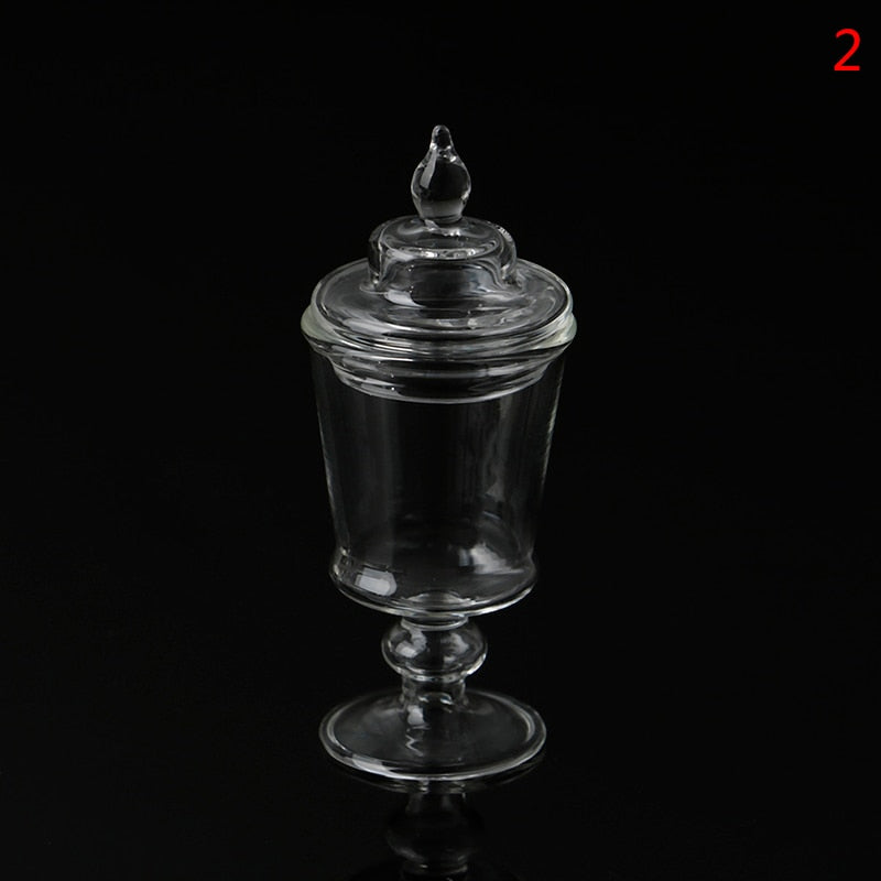 1/12 Scale Pretend Toy Dollhouse Miniature Glass Candy Jar Simulation Candy Bottle Model Toy For Home Kitchen Decor - Provence Home Living Store