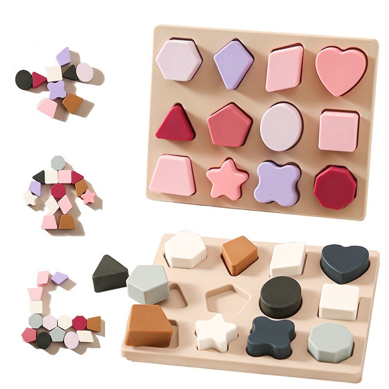 Baby Wooden Toy Montessori Puzzle Sorting Newborn Preschool Puzzle Game Building Blocks Stacking Toy Christmas Gifts for Kids - Provence Home Living Store