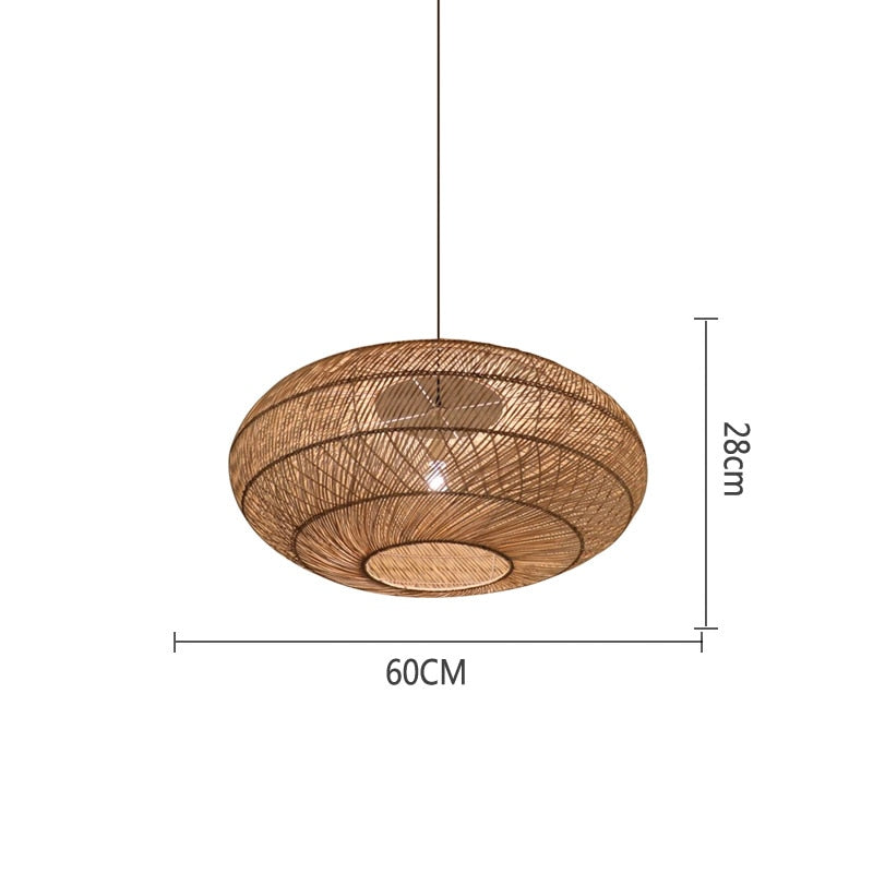 Natural Rattan Lamp Pendant light New Chinese Style Hand-woven Pendant Light for Living Room Hanging Luminaire Dining Room light - Provence Home Living Store