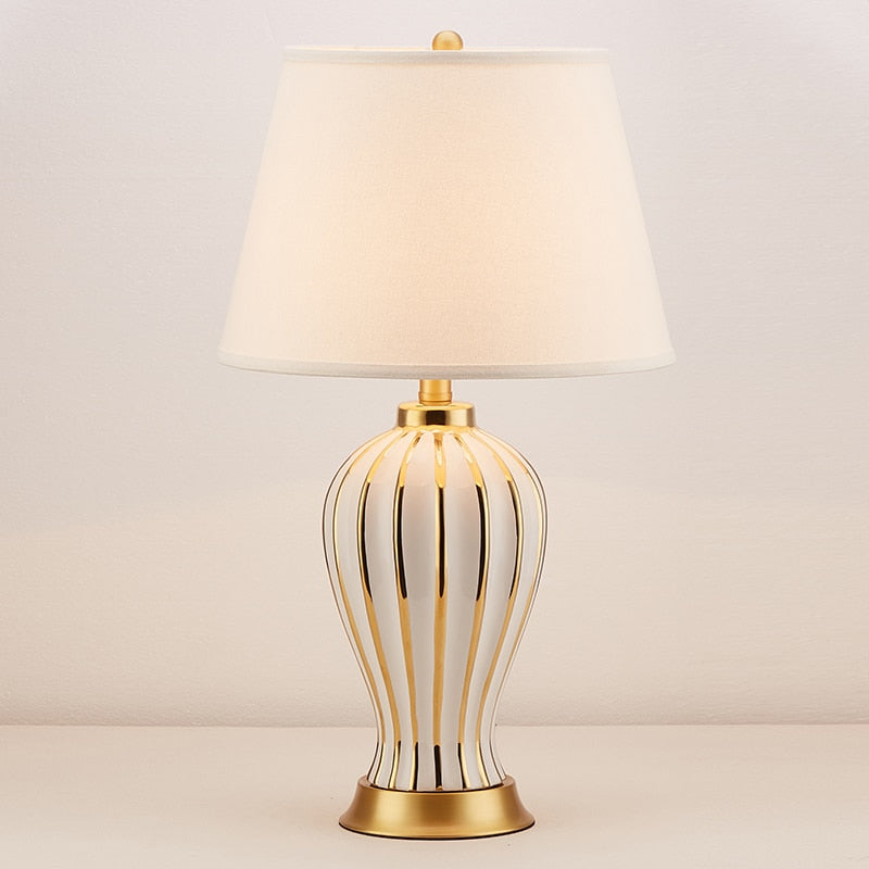 Light Luxury Post Modern American Style Ceramic Table Lamp for Bedroom Bedside Lamp European Style Living Room Lamps - Provence Home Living Store