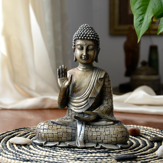 Buddha statues Thailand Buddha statue sculpture home decor office desk ornament vintage gift figurine Hindu siting Buddha - Provence Home Living Store