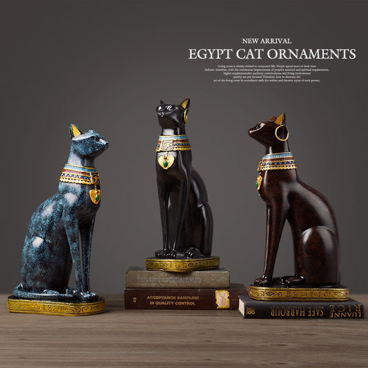 Egyptian Cat resin craft vintage home decor Modern Vintage Baster goddess god pharaoh figurine statue for table ornaments Gift - Provence Home Living Store