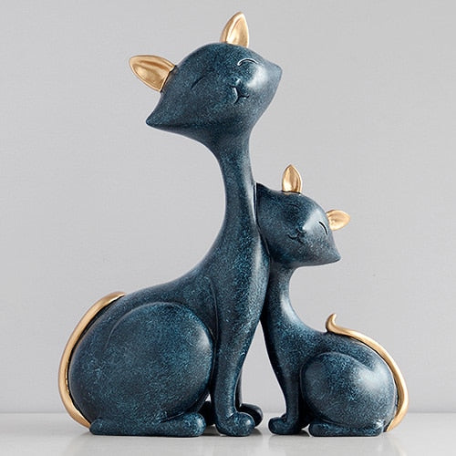 Resin Cat Figurines Miniatures Decorative Animals desktop gift cat statue ornaments home decoration casa living room accessories - Provence Home Living Store