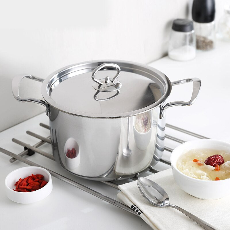 Stainless Steel Stockpot Cookware with Steel Lid Household Canning Pot Oven Safe Quality Stock Pot Total Nonstick Soup Pot - Provence Home Living Store