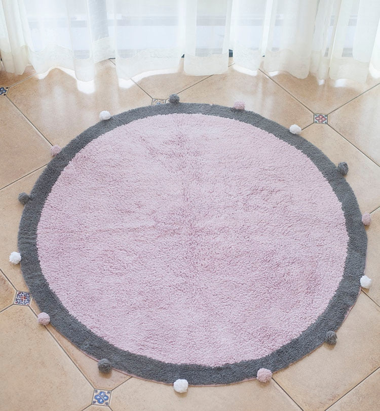 Round Rug Tapete Infantil Nordic Soft Cotton Fluffy Floor Foot Mat Kilim Baby Kids Bedroom Home Living Room Nursery Warm Decor - Provence Home Living Store